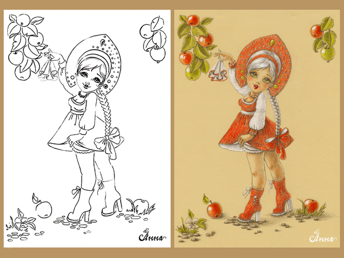 Эскиз к открытке "Самой родной !"