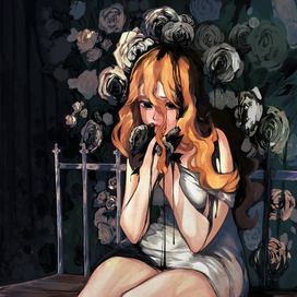 Девушка среди роз