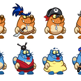 персонажи для игры "Cat vs Dog"