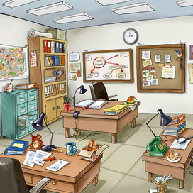 Полицейский участок(фон для мультфильма)