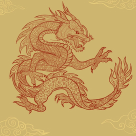 Дракон в стиле дудлинг