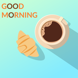 Флетлей "Кружка кофе и круассан на завтрак"