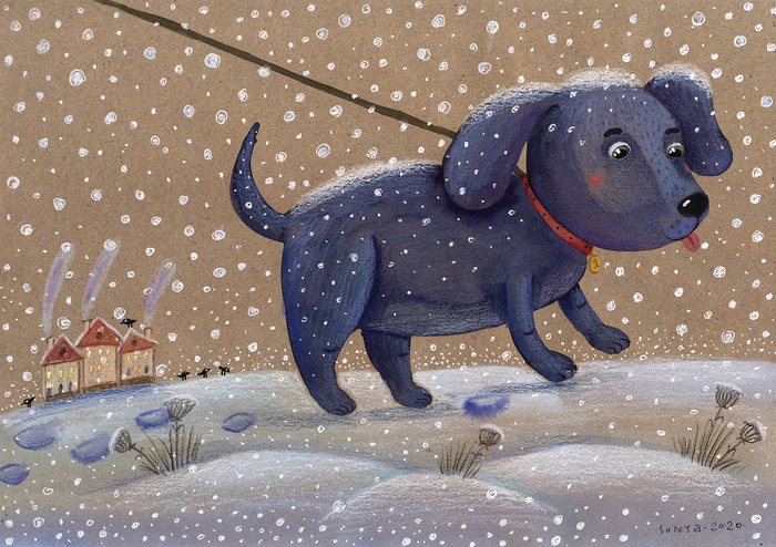 "А снег вкусный?" 🐶❄️