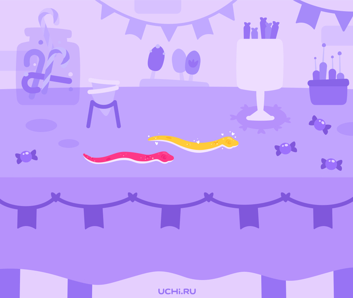 Фон (мармеладные змейки) для Uchi.ru