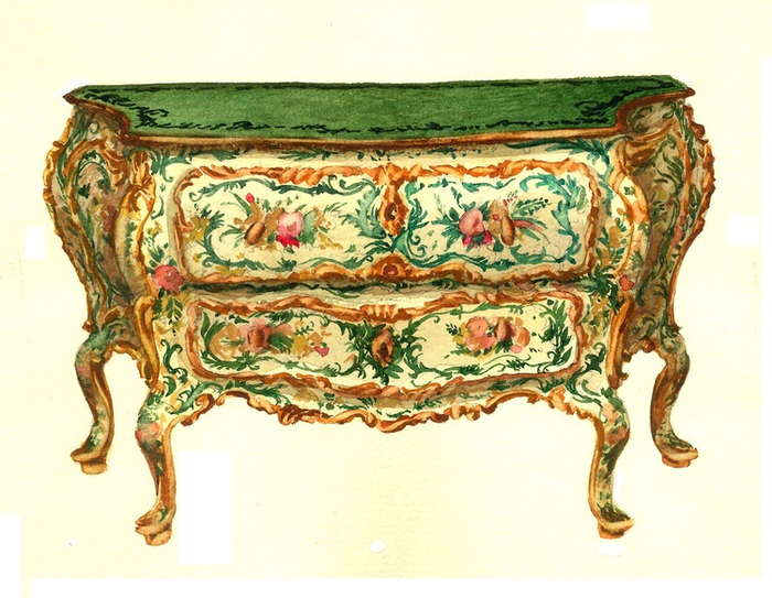 "История мебели", итальянский столик.