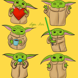 Малыш Йода стикеры