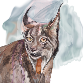 Рысь в акварельном стиле