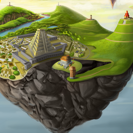 Концепт большого населенного острова