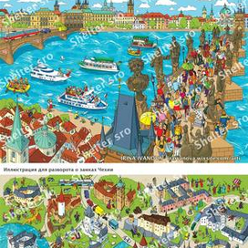 Иллюстрации и карты для книги-игры о Чехии