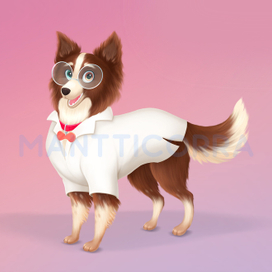 Пес-ученый Маскот для лаборатории нейронаук