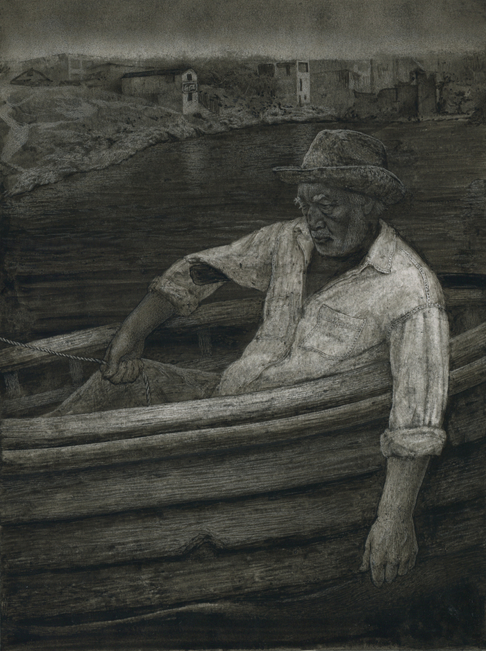 Иллюстрация к повести Эрнеста Хемингуэя "Старик и море"