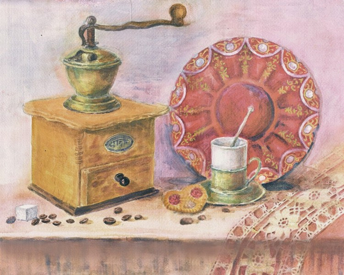 натюрморт с кофемолкой