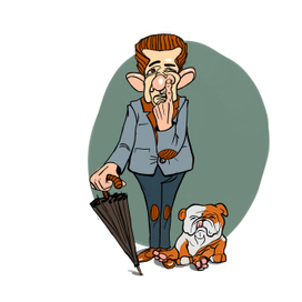 Gentleman with his dog