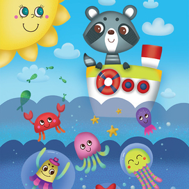 Детские карточки для издательства "Робинс"