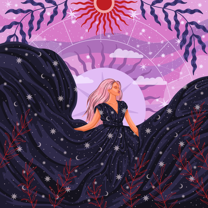Девушка в образе космической богини