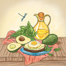 Натюрморт с авокадо