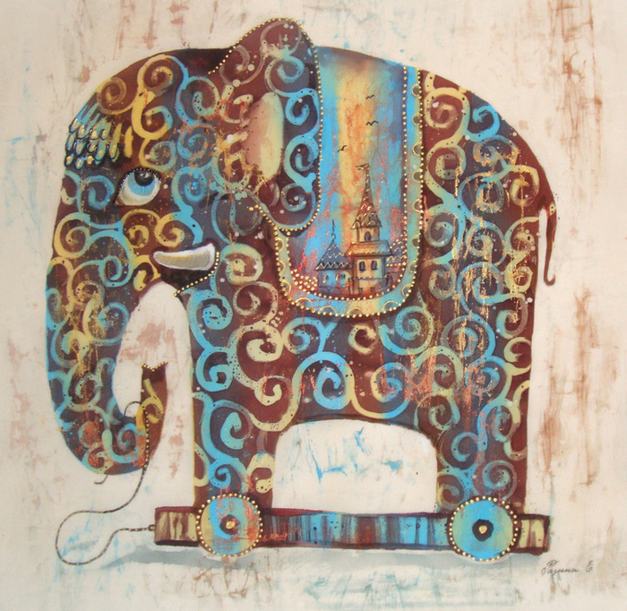 Винтажный слоник "Шоколад"