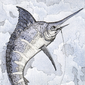 Иллюстрация к повести Э.Хемингуэя "Старик и море"