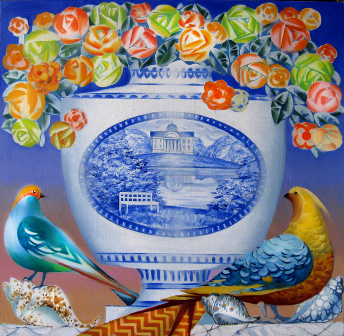 Натюрморт с фазаном 90х90 х.м 2014 г.