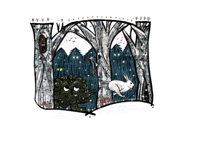 " новогодние Волки" В.Рюхко