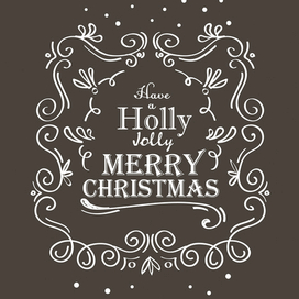 Merry Christmas lettering card 