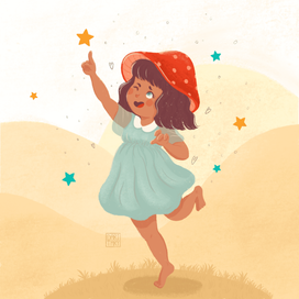 Девочка в грибной шляпке