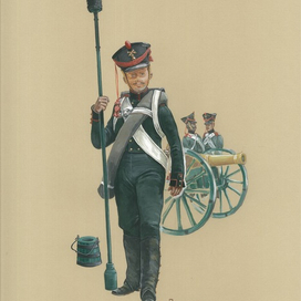 Канонир пешей артиллерии,Россия 1812-1815г.