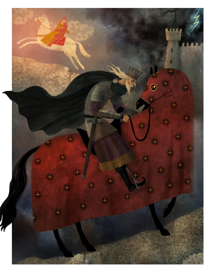 Иллюстрация к сказке "Марья Моревна" для сборника русский сказок издательства Лабиринтпресс