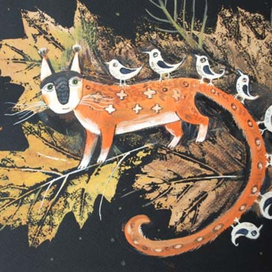 Дикий кот и 8 белых птичек