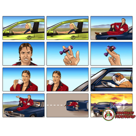 Моя цветная раскадровка для рекламы конфеток «Trufalie»