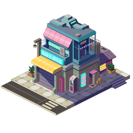  Пиксель арт дом в изометрии 