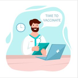 Векторный баннер «Время вакцинации»
