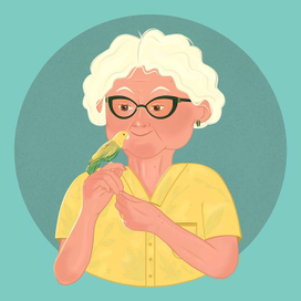 Бабушка для открытки