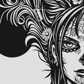 принт с девушкой