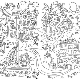 раскраска Королевство эльфов