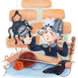 Эскиз персонажа для сказочной повести Анны Ермолаевой "Райфолли - человечки из печной трубы"