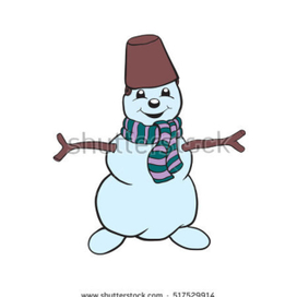 Снеговик. Векторная иллюстрация.