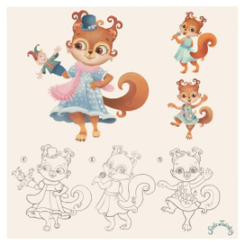 Brand mascot Squirrel Zavitushka for a children's creative club