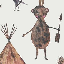 Паттерн индейцы на охоте