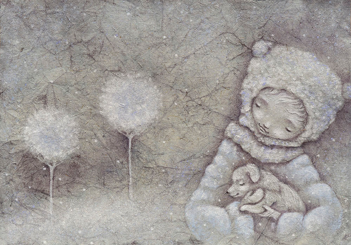 Первый снег на лапках белых...