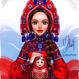 Русская красавица в кокошнике 2