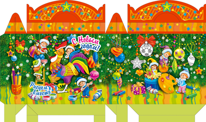 Новогодняя упаковка на год Петуха