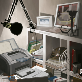 Натюрморт с кошкой