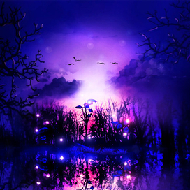 Сказочный ночной пейзаж