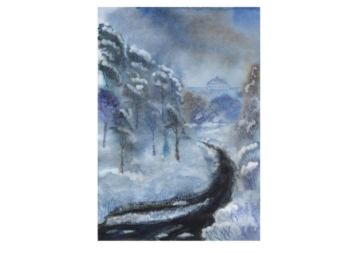 Черная река в парке