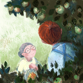 Иллюстрация к повести"Бабушка на яблоне"