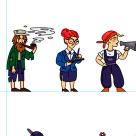 дизайн и анимация второстепенных персонажей для игры