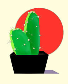 кактусы, солнце, кубизм