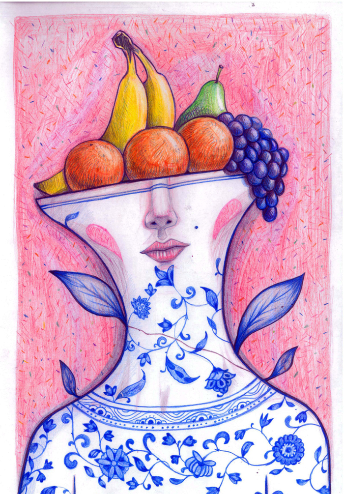 Синие листья