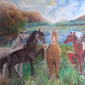 Карабахские кони.